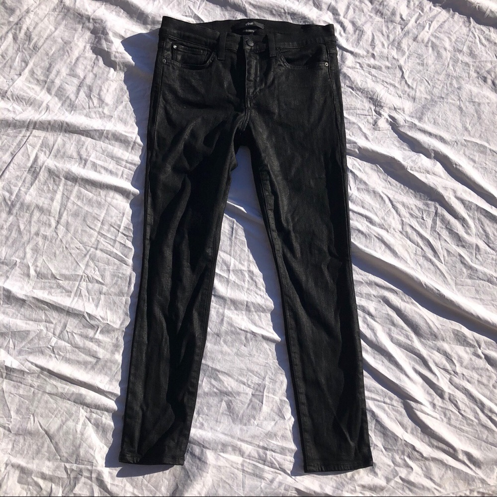 Black Wet Look Skinny Jeans